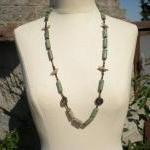 Statement Necklace In Greens And Browns